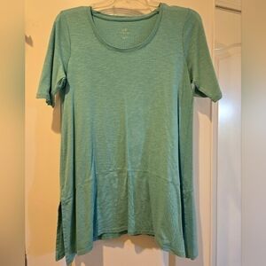 J Jill Short Sleeve Dipped Hem Tunic Size S